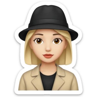 black hat wearing coloring clothes sticker