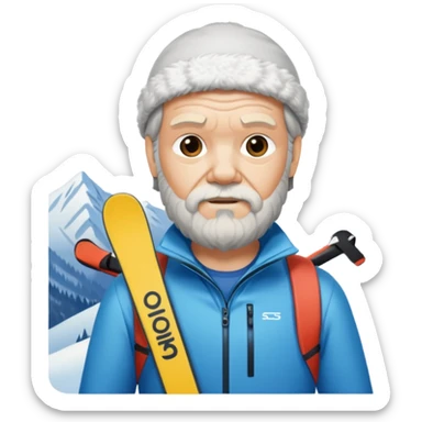 Socrates on mountain skis sticker
