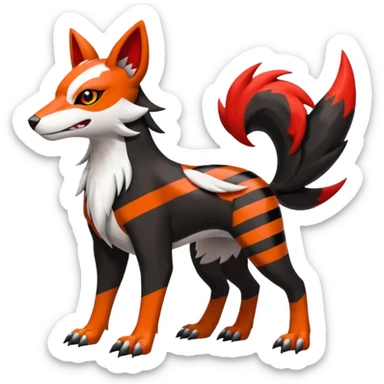 Litten-Houndour-Zangoose-Houndoom-hybrid-fusion, full body sticker