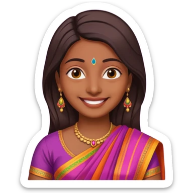 i need an indian in a sari just a face sticker