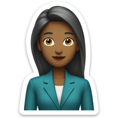 A girl College student with Blue-Geen-ish Blazer doing a Presentation  sticker