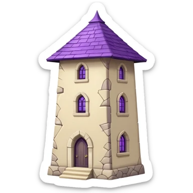 single exile tower with purple roof and cream walls sticker