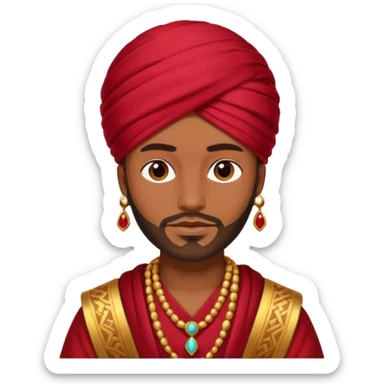 Desert King – ruby turban + amber robe,Red Kings. sticker