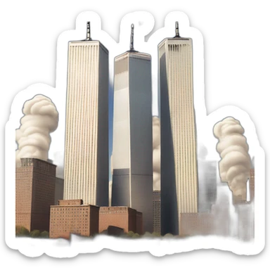 World Trade Center twin towers 2001 getting destroyed sticker
