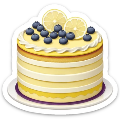 Triple layer lemon and blueberry cake sticker