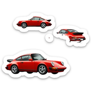 Red Porsche 911  sticker