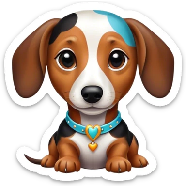 dachsund arlequin sticker