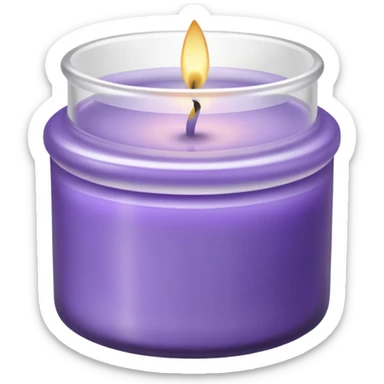Lavender candle – purple wax in frosted glass jar sticker