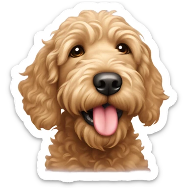 Golden labradoodle blowing a kiss sticker
