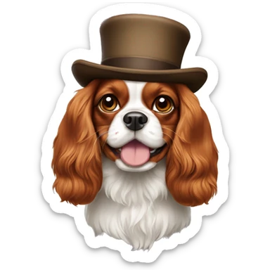 Cavalier King Charles spaniel with Jewish hat sticker