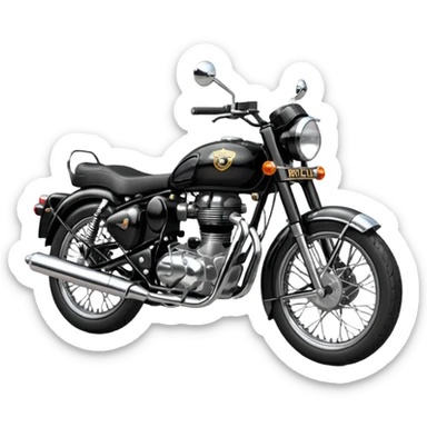 Black Royal Enfield  sticker