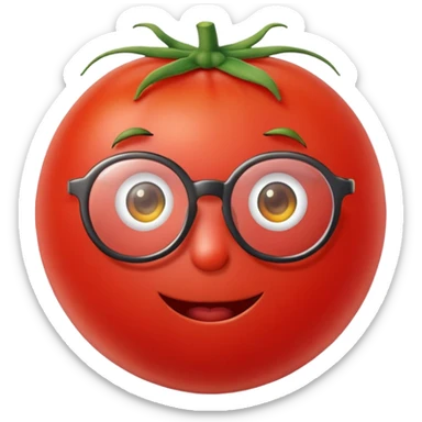 Tomato with glasses sticker