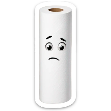 one textured paper towel roll vertically standing sticker