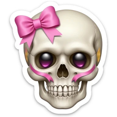 Skull with a pink ribbon sticker