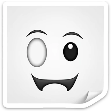 Job application with black feet black hand with the eyes and a mouth but it has to be a blank paper and with the text job at the top of the paper sticker