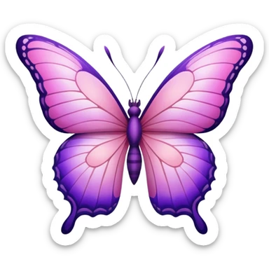 Pink and purple combined butterfly sticker