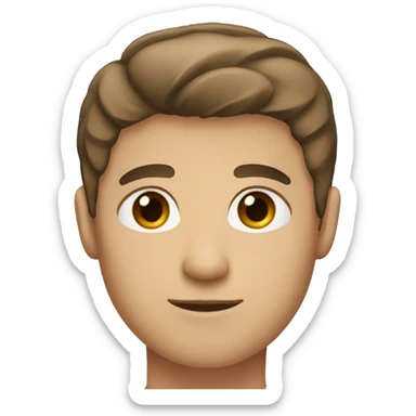 brown eyed male with short brown hair sticker