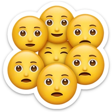 default yellow faces emojis  sticker