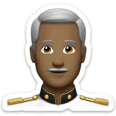 middle age man, no mustache, black military uniform sticker