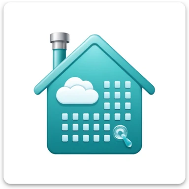 A Telegram Mini App logo for coordinating shared resources (shower bookings) in a shared house with 10 residents. sticker