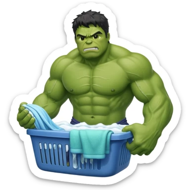 hulk lavando roupa sticker
