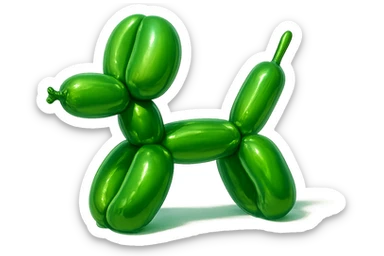 green balloon, simple, playful, suitable for emoji or sticker sticker