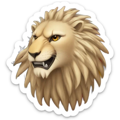 An eagle in the background of which is the lion and sun flag sticker