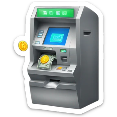 cash machine with cryptocurrency  sticker