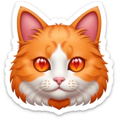 Cat with hearts for eyes sticker