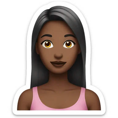  a girl put on makeup sticker