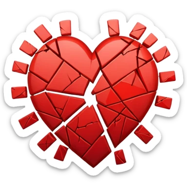 Heart slammed into the ground, cracks  sticker
