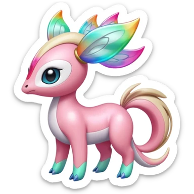 Colorful Exotic Meloetta-Palkia-Kirby-Fakémon-creature-hybrid sticker