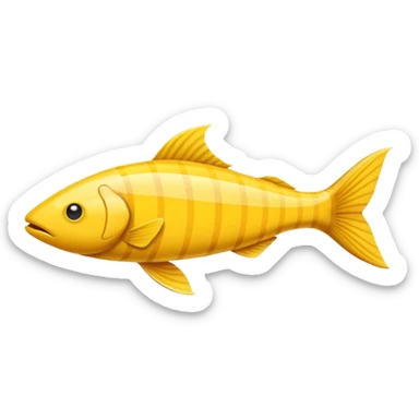 Yellow  çizgili uzun balık sticker