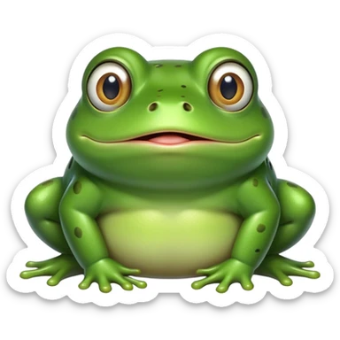 fat green frog with bulging eyes and surprised expression sticker
