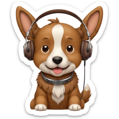 dog wearing headphones sticker