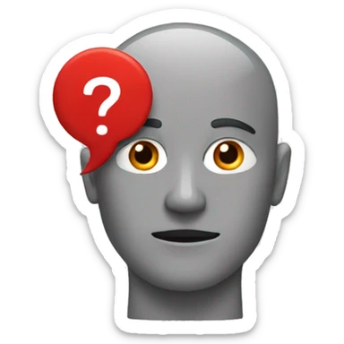 The head of a man with a red question mark instead of a face  sticker