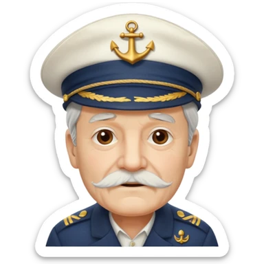 nautical old man fancy  sticker