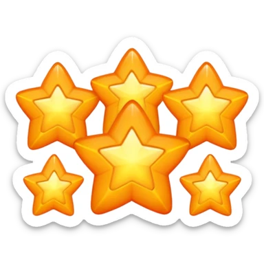 5 orange stars sticker