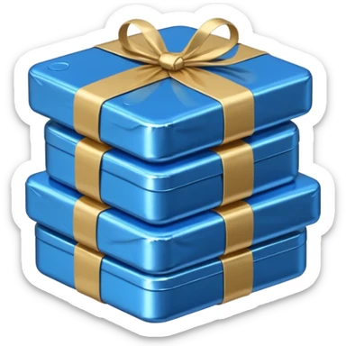 blue coins credit in a package sticker