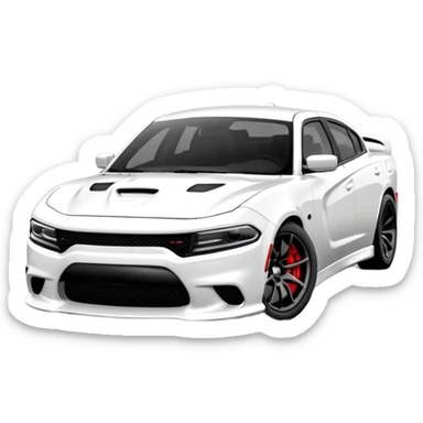 CHARGER DOSH HellCat SRT white and With low suspension body kit 4k, 8k sticker