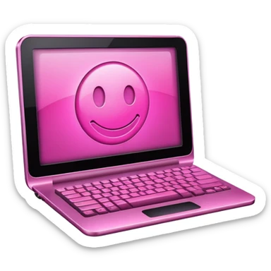 make a computer with pink tones

 sticker