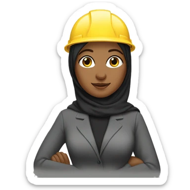 Civil  engineer woman with hijab sticker