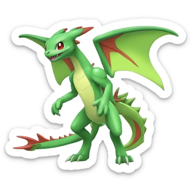Anthro Cool Edgy Legendary Colorful Shy Shiny Fakemon-Pokémon-Flygon-Fantasy-Creature With Full Body Detailed High Quality sticker