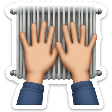 Hands on radiator heat  sticker