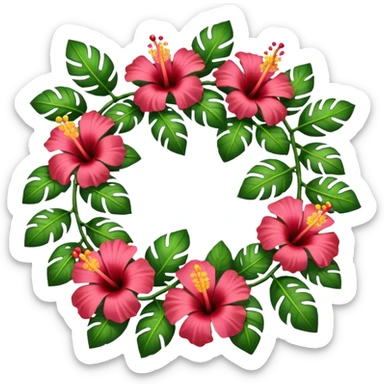 Hibiscus lei sticker
