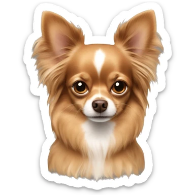 Brown longhaired chihuahua sticker
