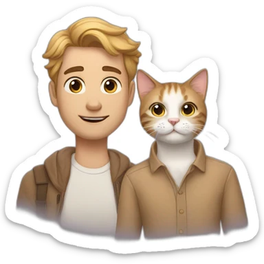 cats luna and louie plus one man sticker