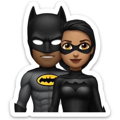 Cat woman and batman sticker