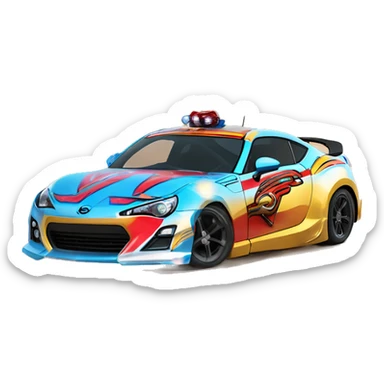 Linda Carter’s Wonder Woman Long wheelbase widened ground effects Scion FR-S desert race car sticker