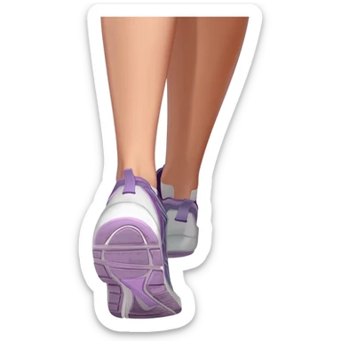 angle from females eyes perspective down at girl with fitness shoes walking / taking steps sticker